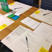 One of the tables ready for the event