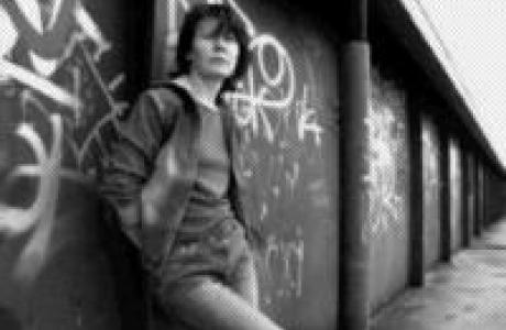 Middle age woman wall outside graffiti Thumbnail